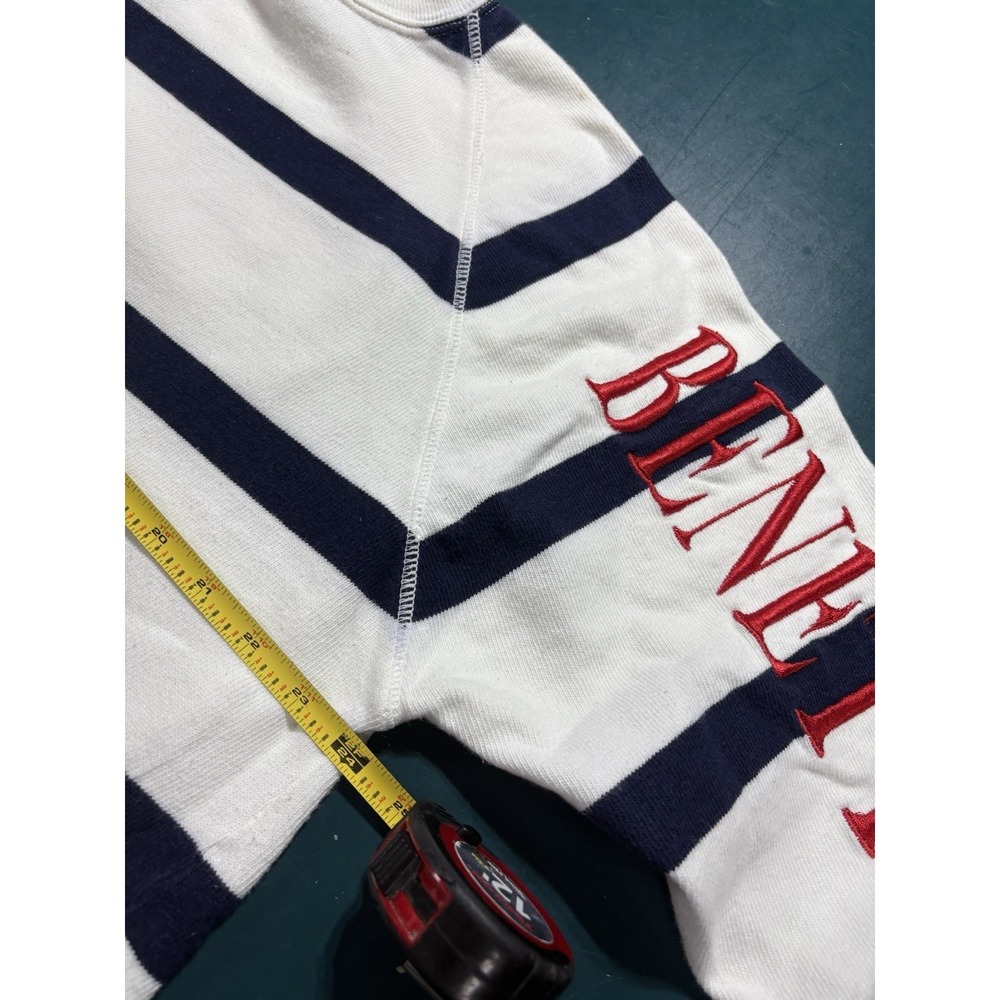 Vtg United Colors of Benetton Striped Crewneck Sweatshirt Large Italy 80s 90s - Picture 13 of 14